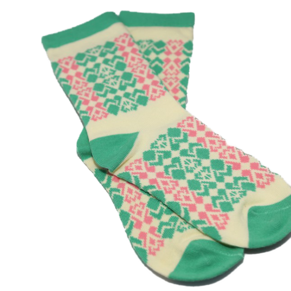 Pink & Green Fair Isle (Ages 7 – 10)