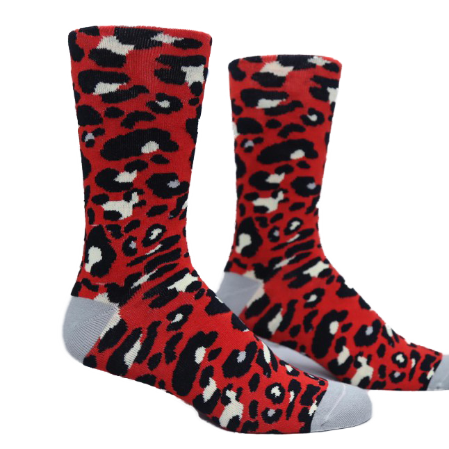 Fire Red Leopard - Upscale Socks