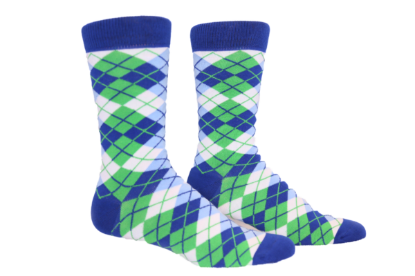 Artful Argyle -Blue & Green