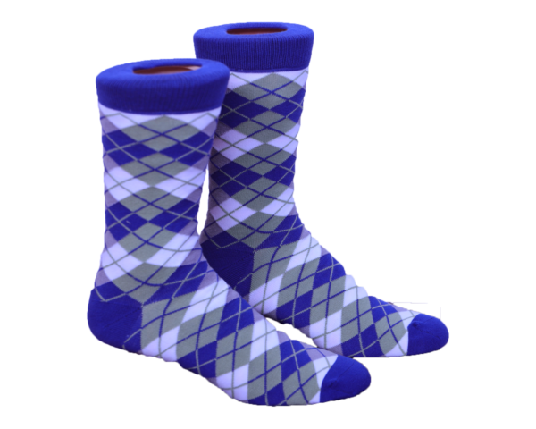 Artful Argyle -Navy/Sage
